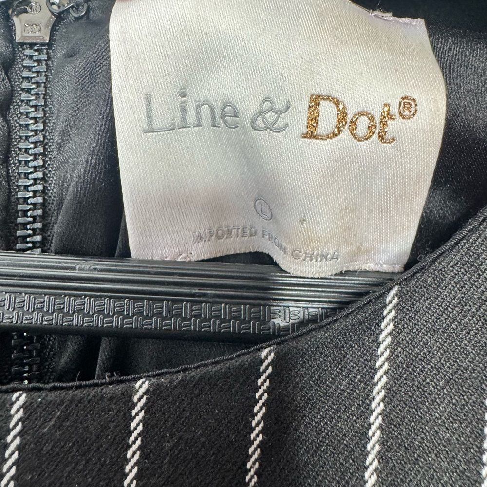 Line & Dot black and white pinstripe drop waist dress size large - Picture 3 of 6